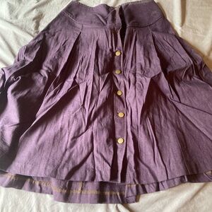 Cottage core Purple Button-Down midi Skirt
